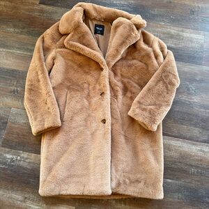 Simply Vera Vera Wang Sherpa Long Furry Coat Medium